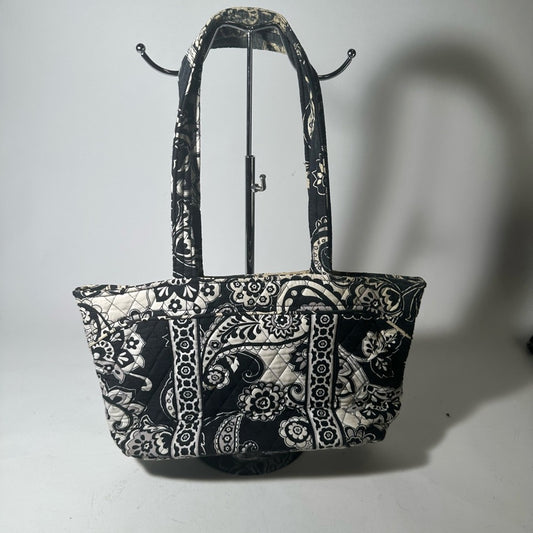Vera Bradley Black and White Paisley Tote with Double Handles