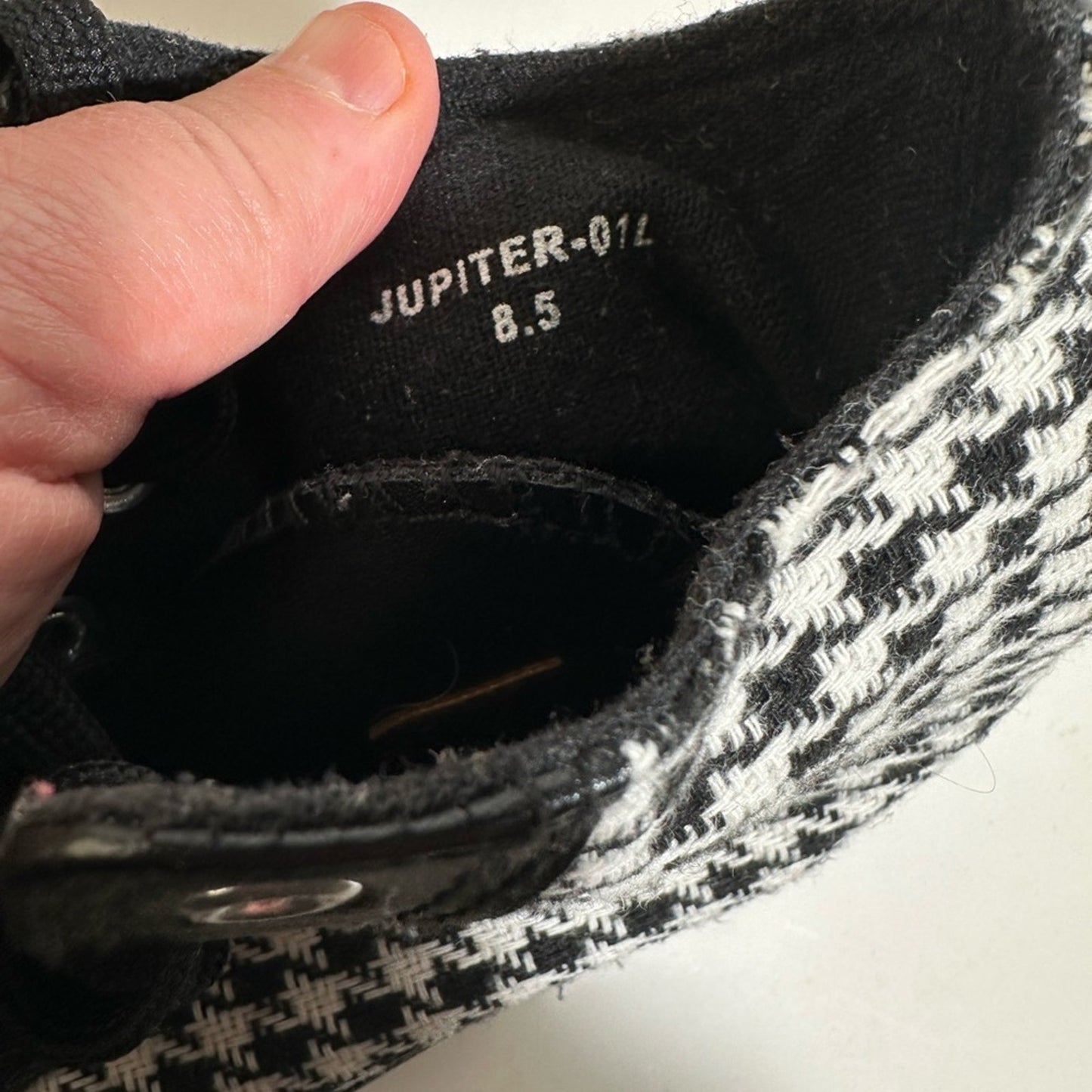 Jessica Carlyle Herringbone High Top Sneakers