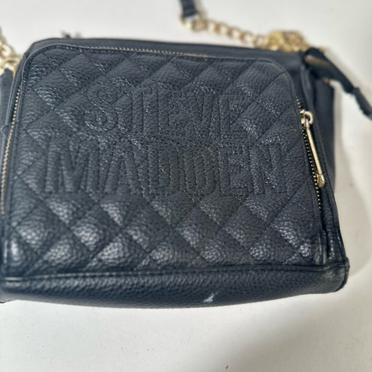 Steve Madden Black Quilted Crossbody with Chain Strap