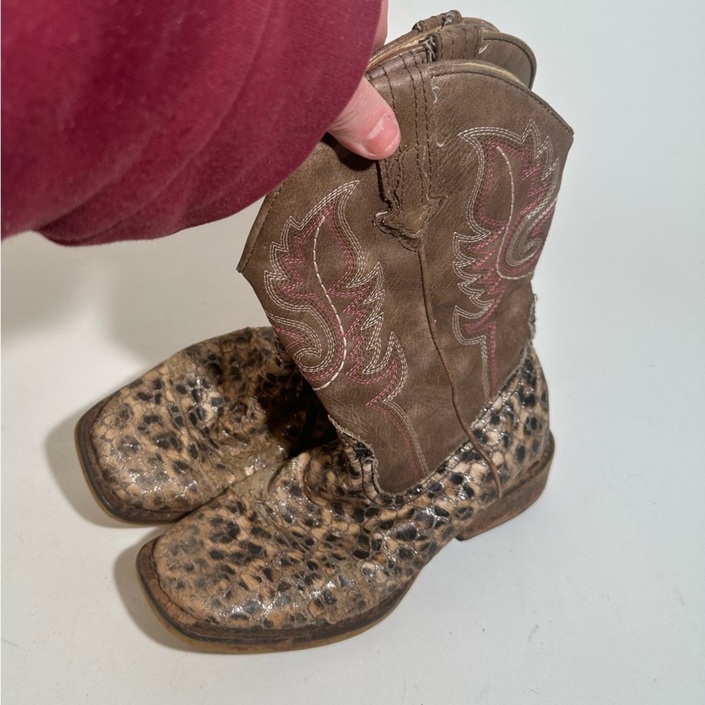 Roper Girls Glitter Leopard Western Boots