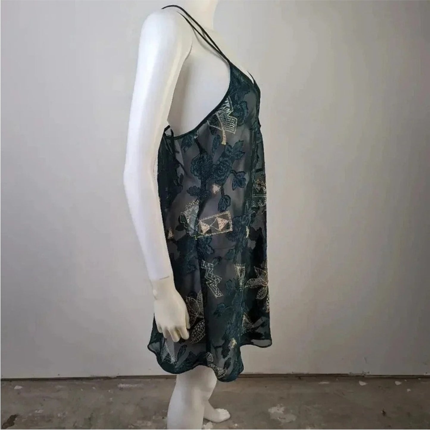 Expressions Emerald and Gold Embroidered Chemise