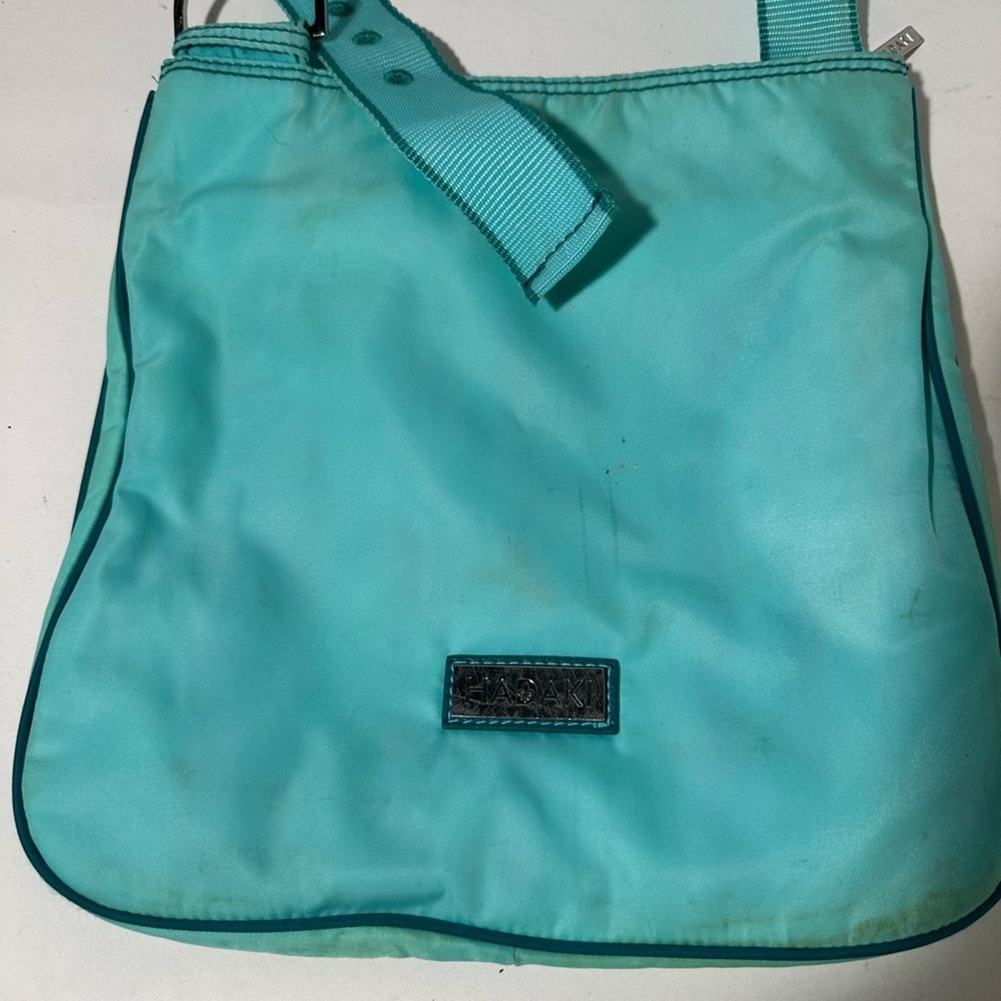 Blue Crossbody Bag with Adjustable Strap and Slouchy Design