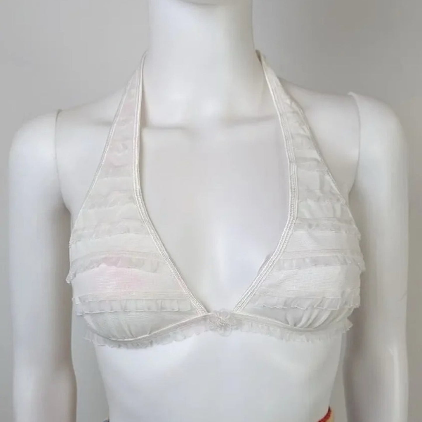 Frederick's of Hollywood White Ruffled Bralette