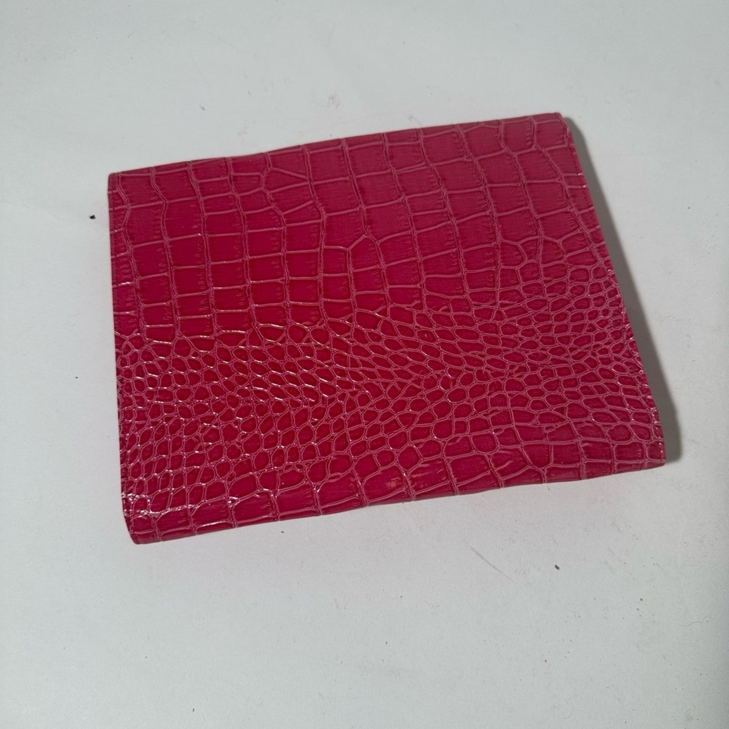 Red Crocodile Embossed Wallet with Mickey Mouse Detail