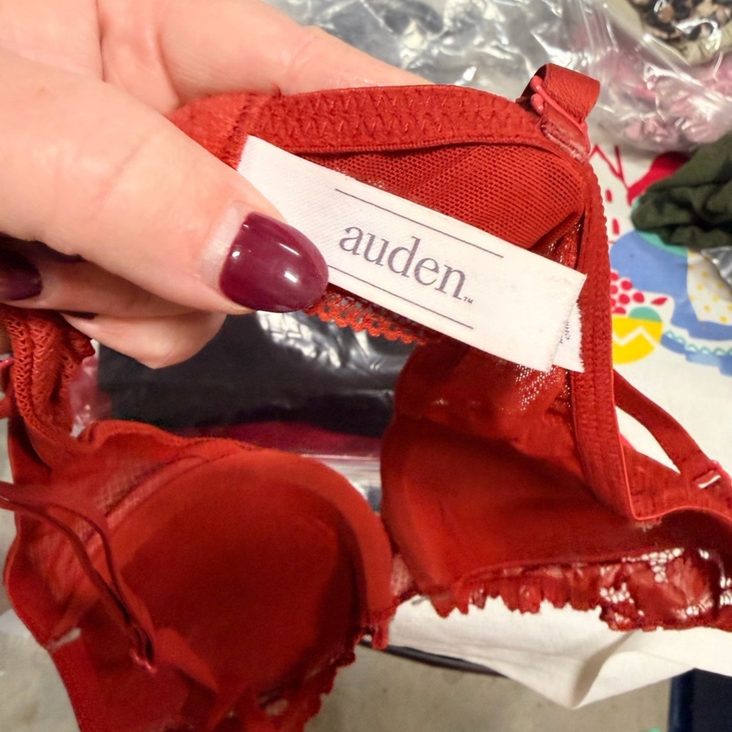 Auden Elegant Red Lace Bralette