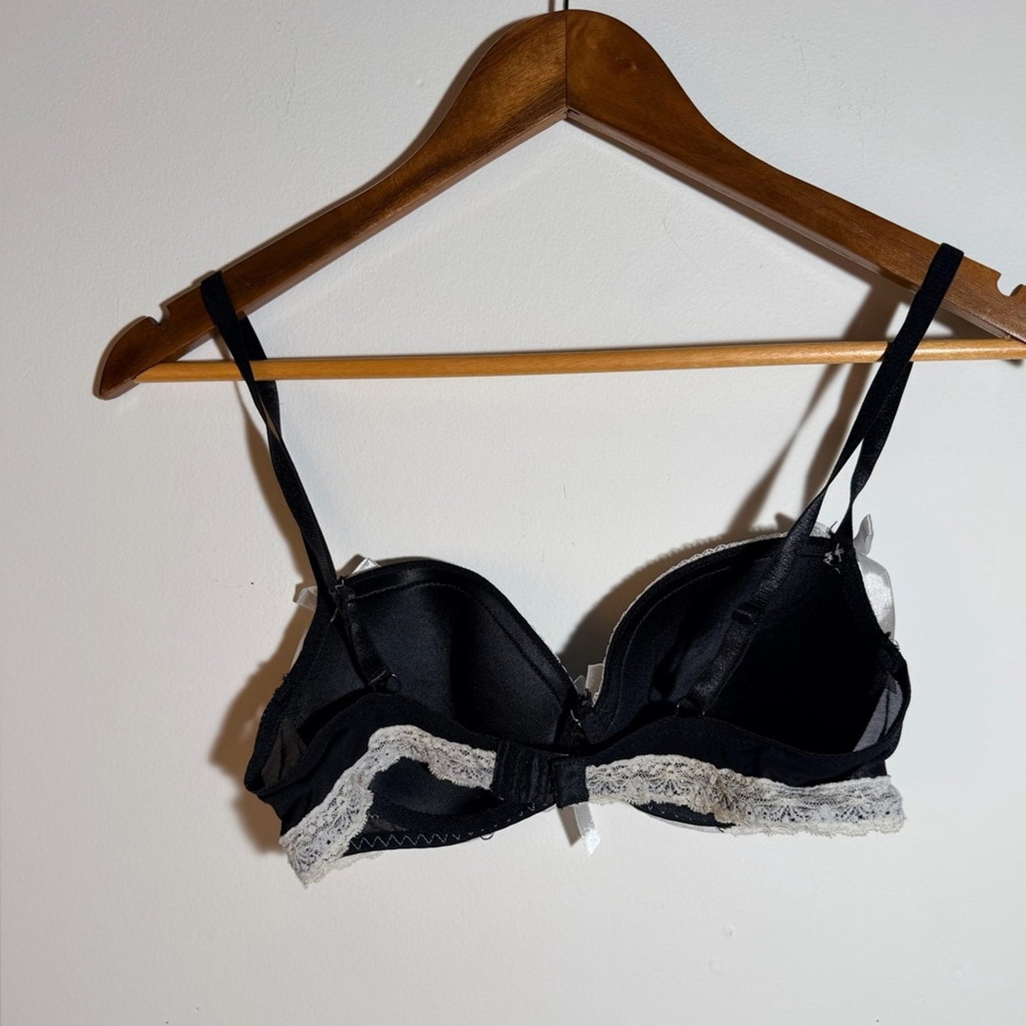 Chic Black and White Lace Bra