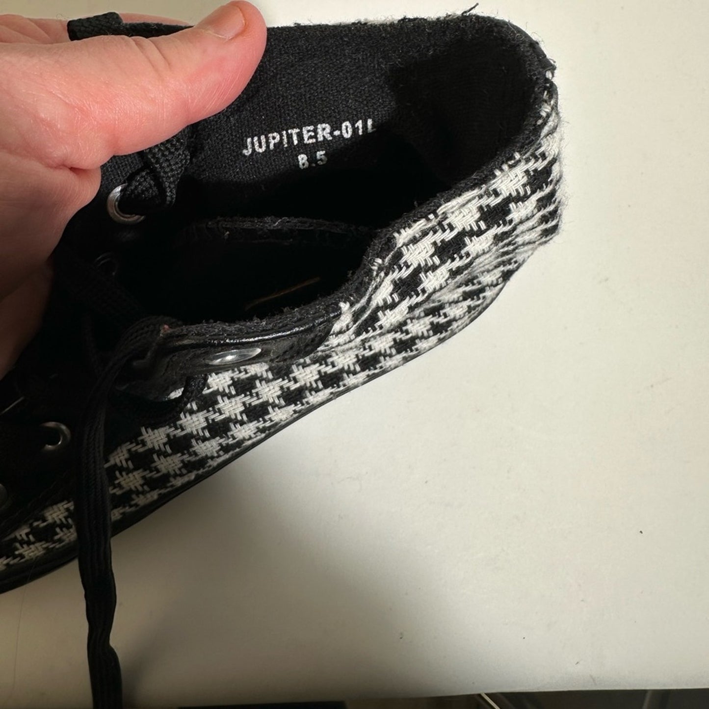 Jessica Carlyle Herringbone High Top Sneakers