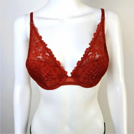 Auden Elegant Red Lace Bralette