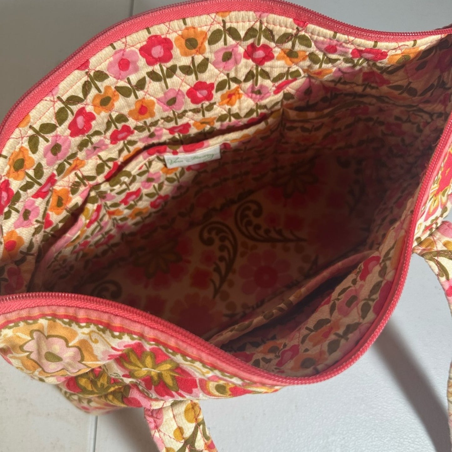 Vera Bradley Floral Pink and Cream Women's Bag