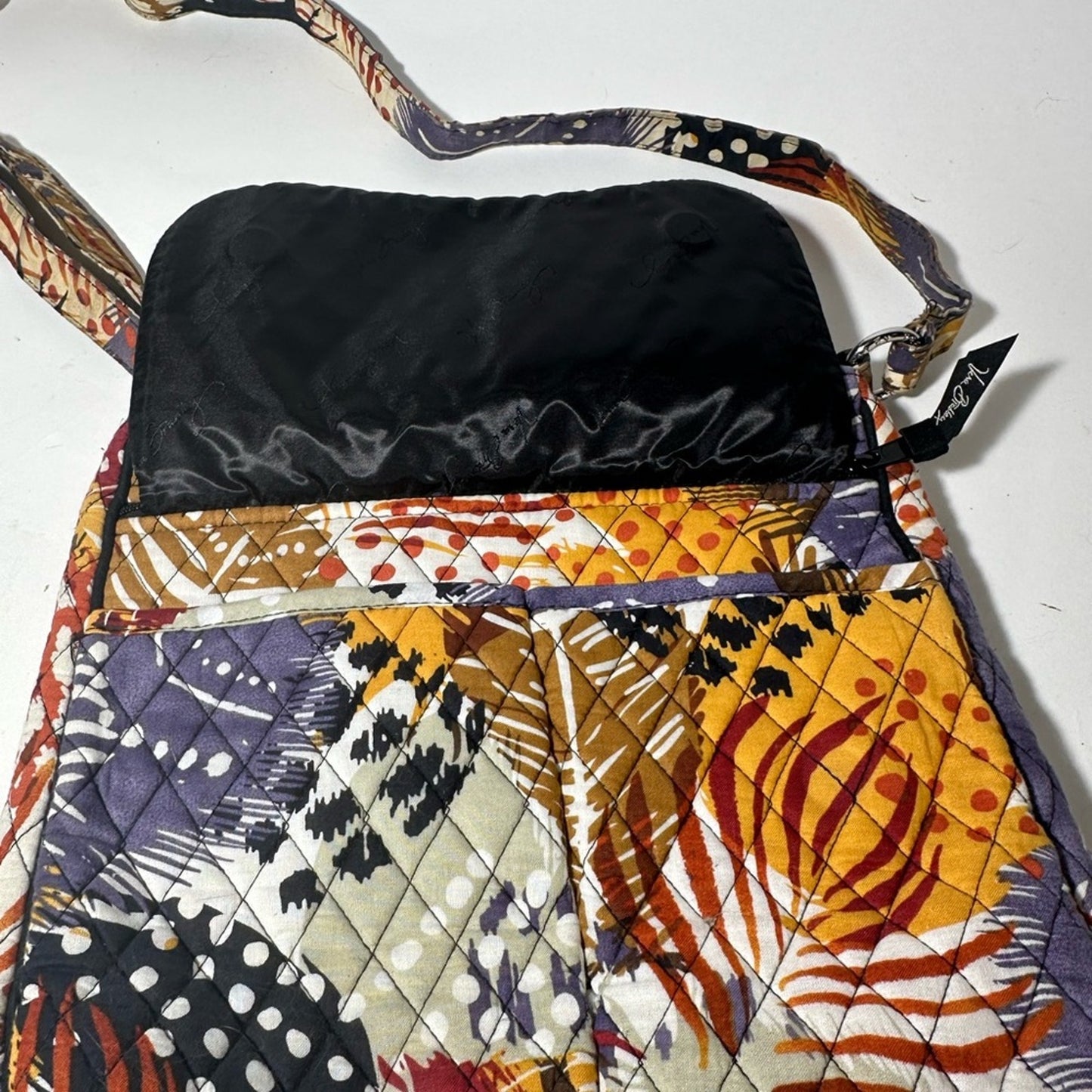 Yellow and Purple Shoulder Bag with Adjustable Strap