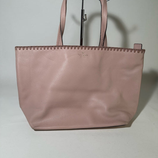 Kate Spade Elegant Pink Leather Tote with Whipstitch Detail