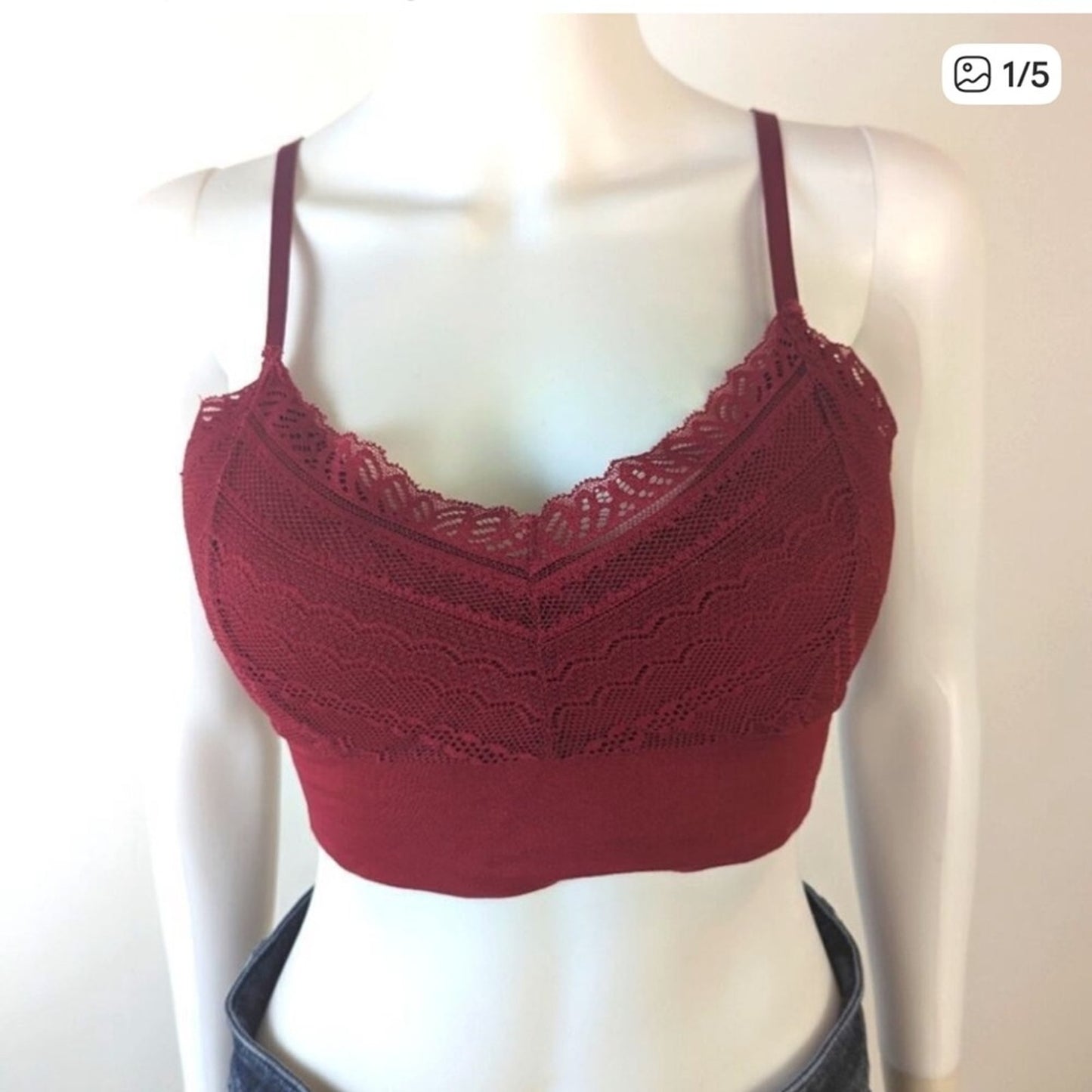 Nautica Elegant Lace Bralette in Rich Burgundy