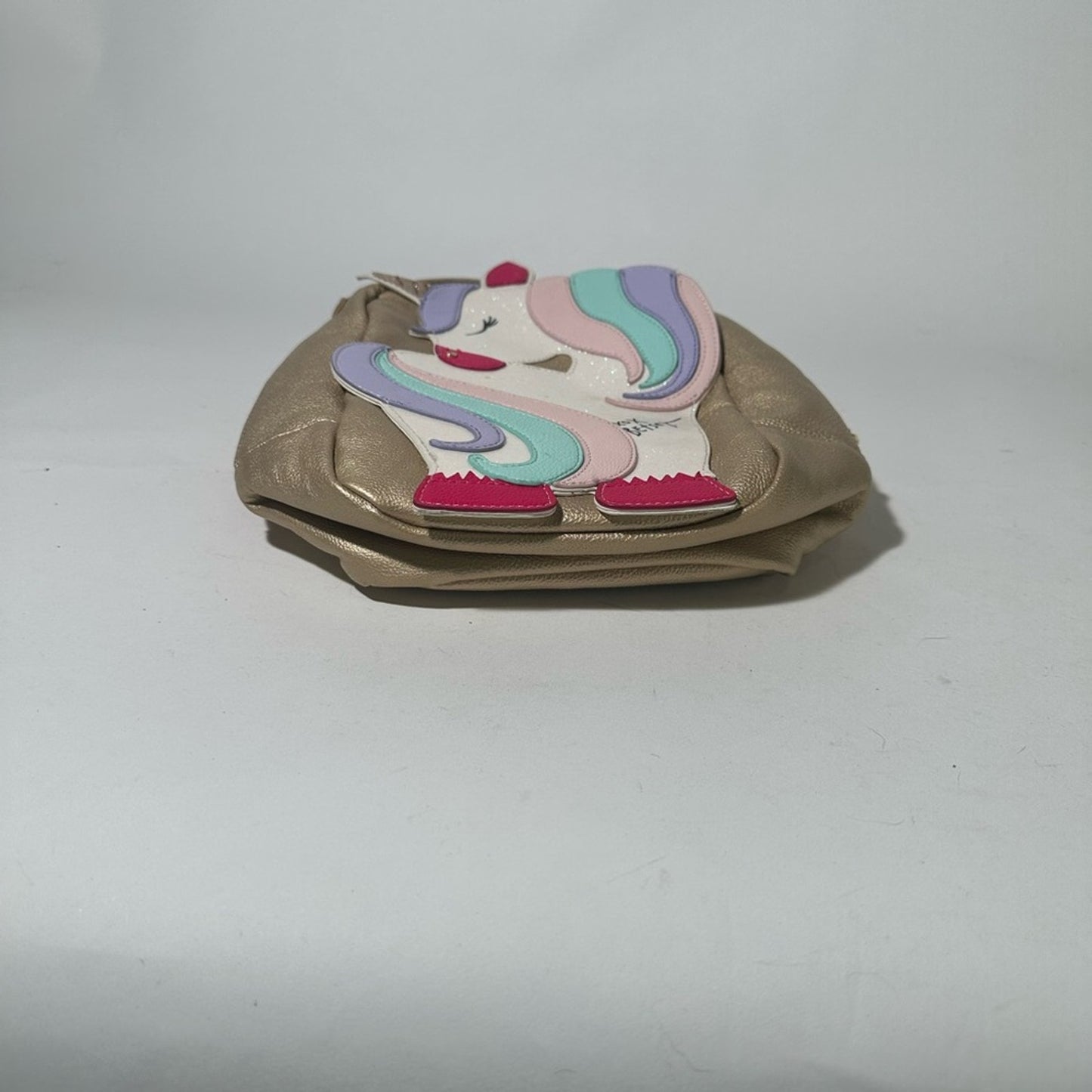 Pink and Gold Unicorn Backpack with Rounded Shape