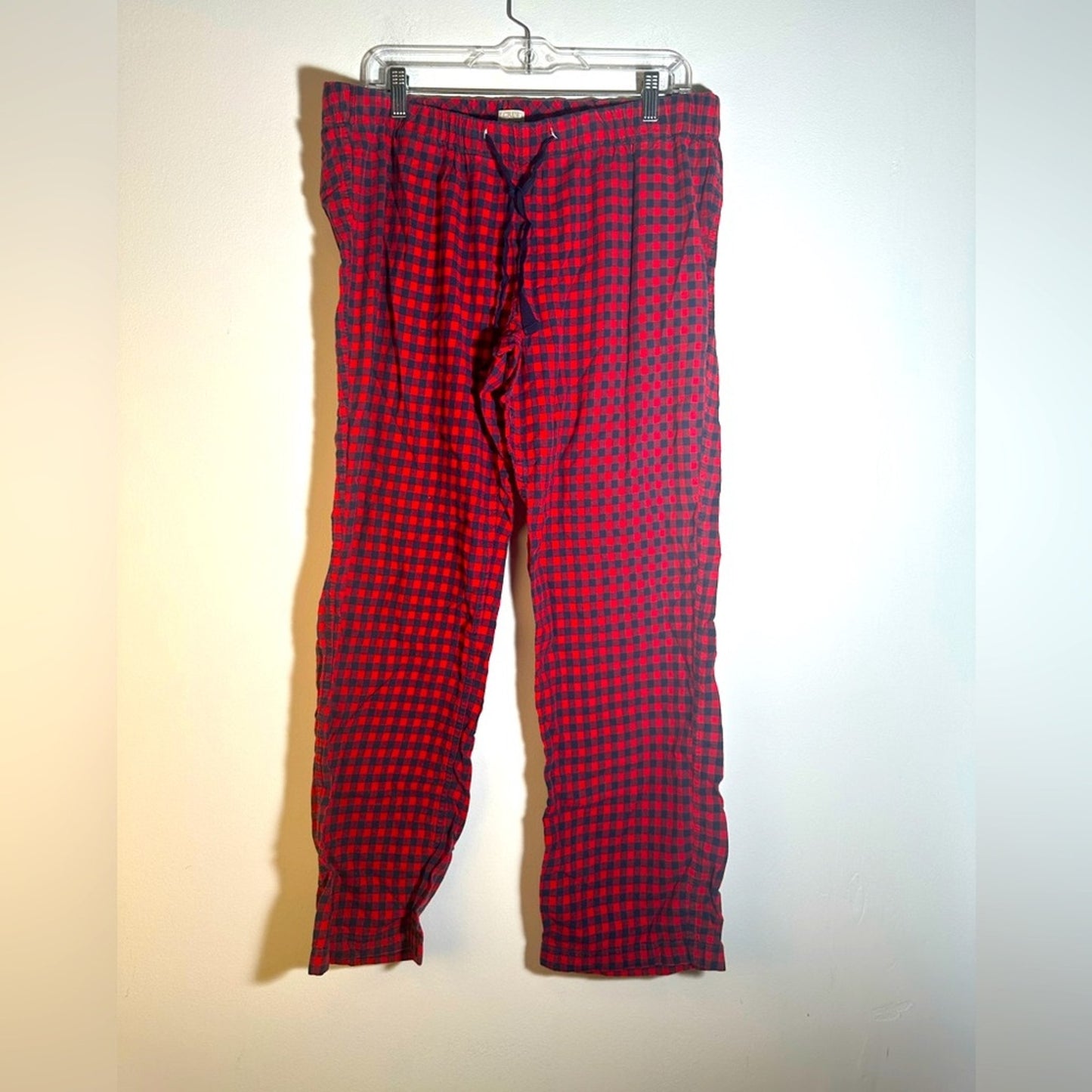 J. Crew Red and Black Checkered Sweatpants