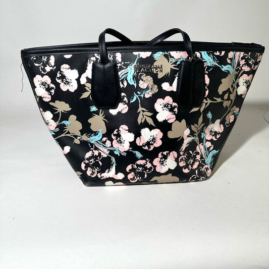 Kenneth Cole Reaction Black and Pink Floral Tote Bag