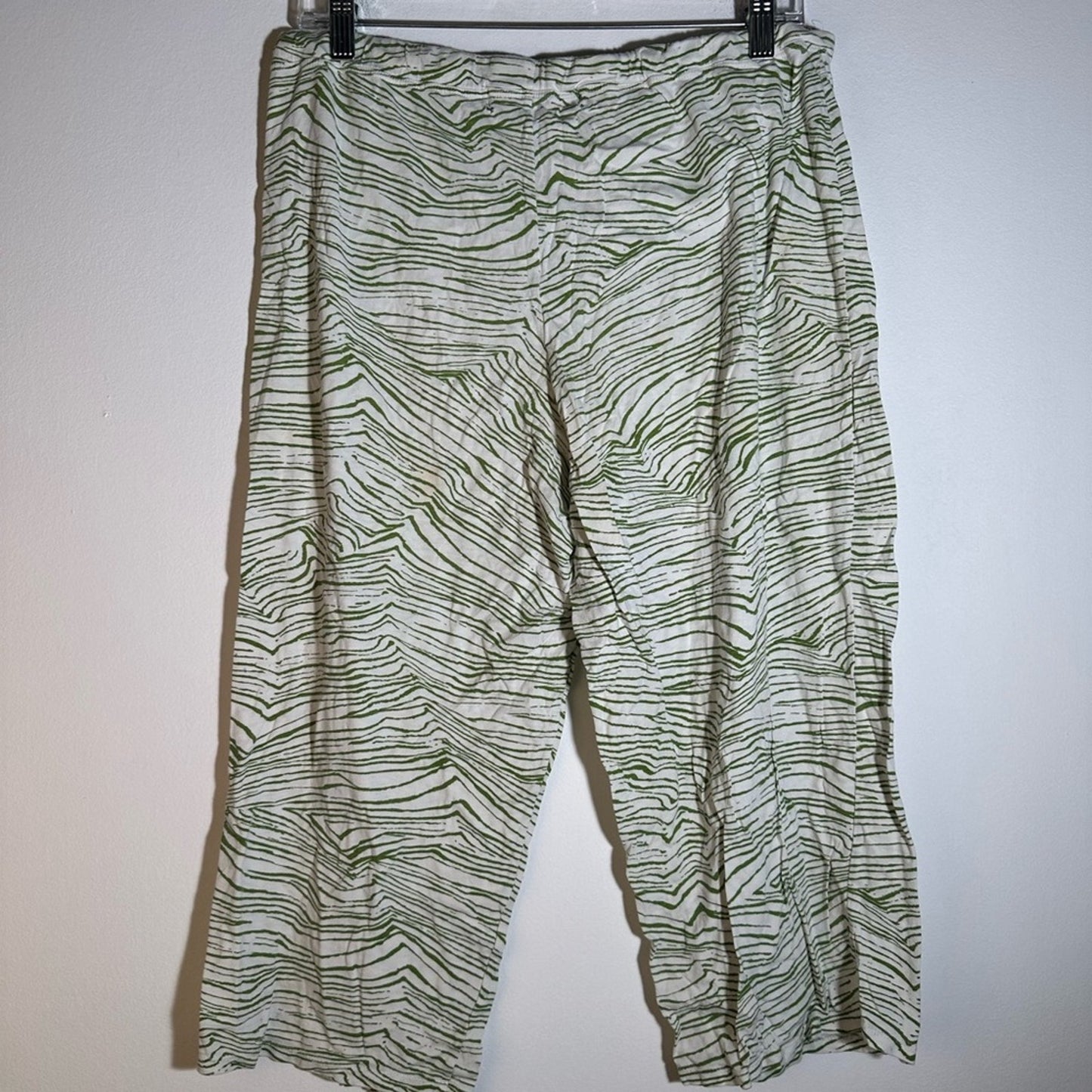 Green and White Striped Pajama Pants