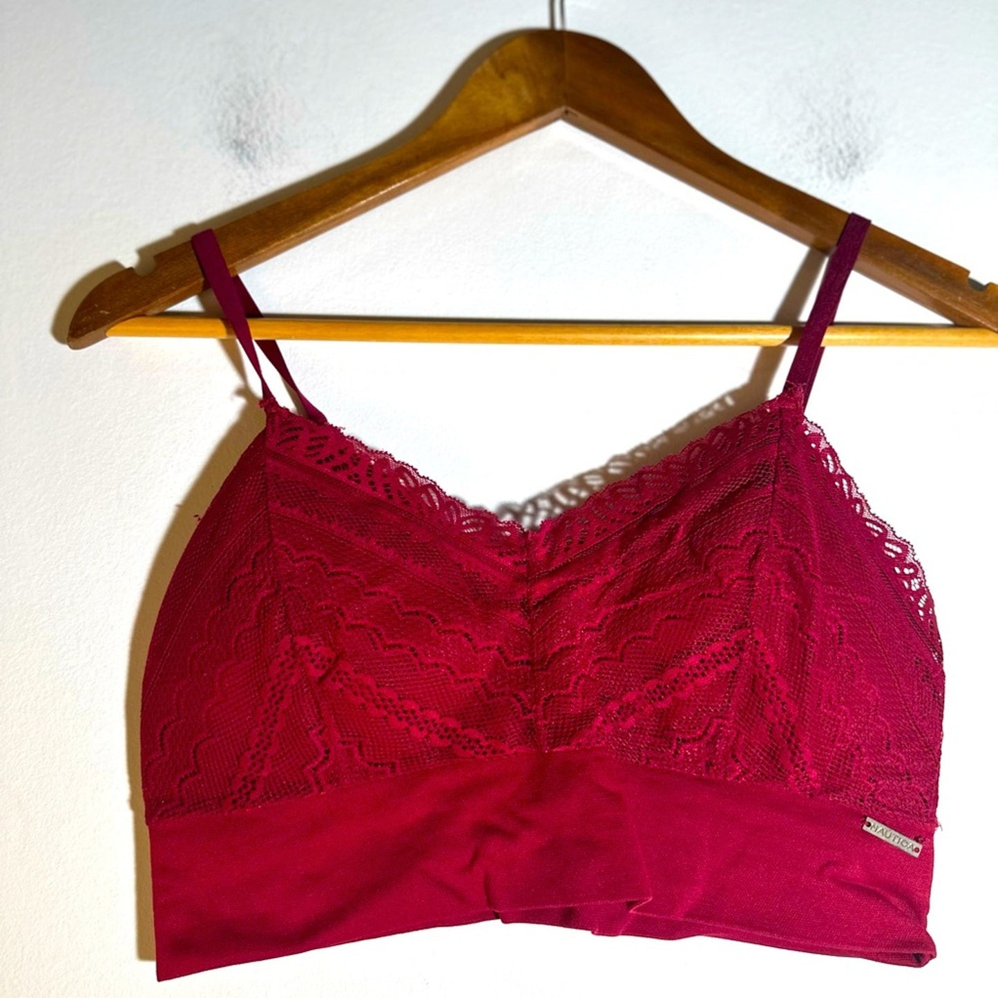 Nautica Elegant Lace Bralette in Rich Burgundy