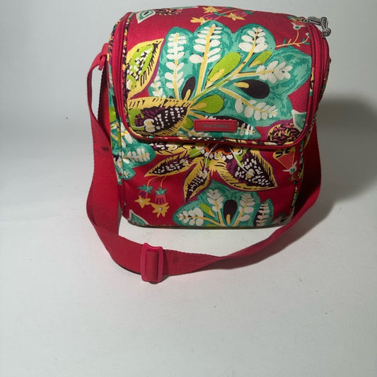 Vera Bradley Red and Green Lunch Bag with Floral Print