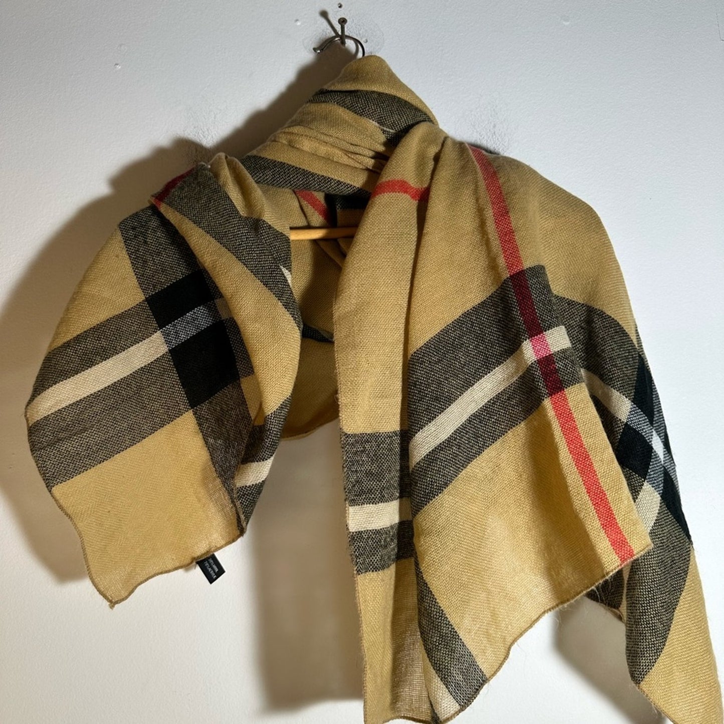 Yellow and Black Plaid Scarf
