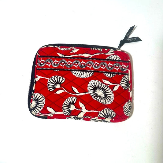 Vera Bradley Chic Houndstooth Pouch with Red Floral Accent