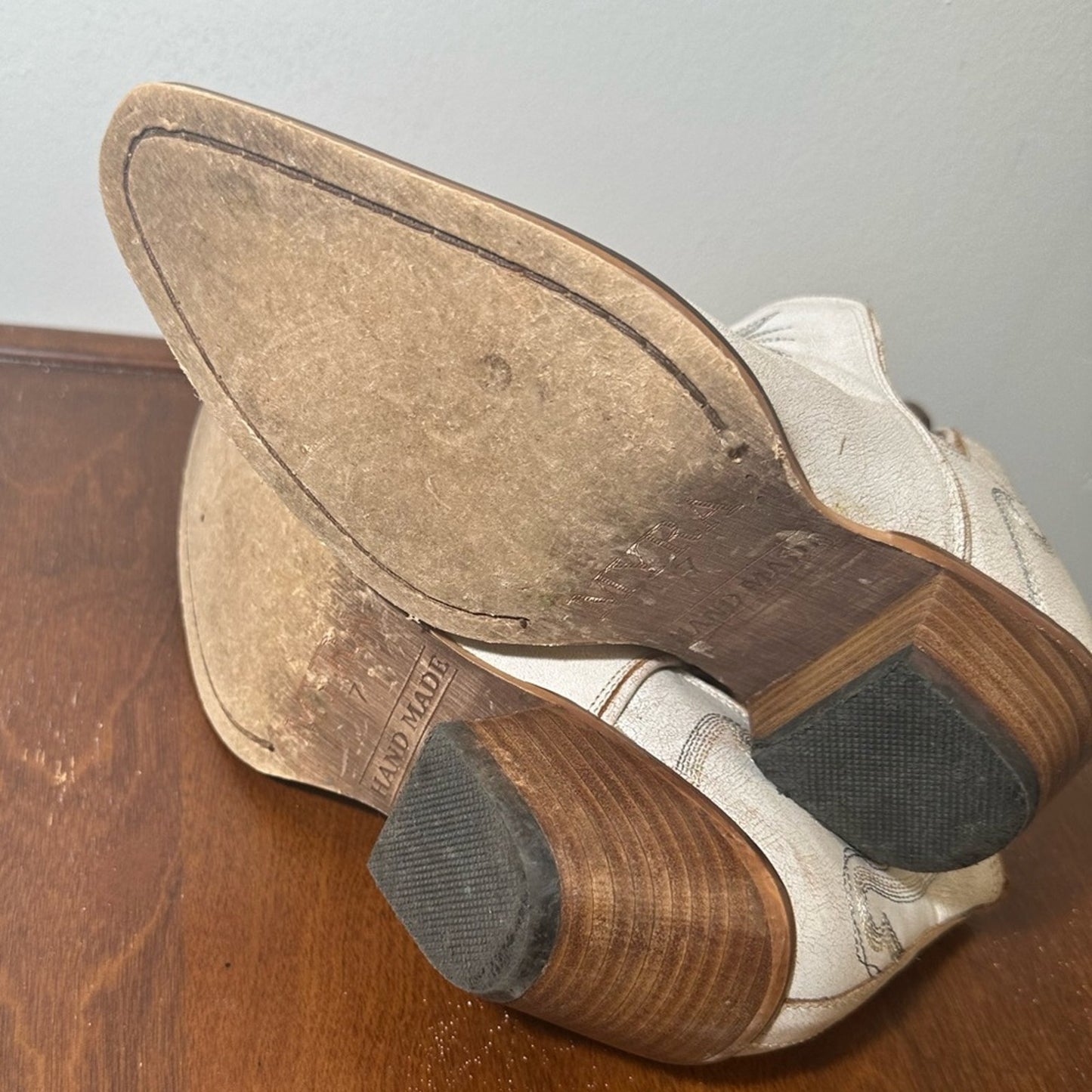 Cream Leather Hold A Grudge Ankle Booties