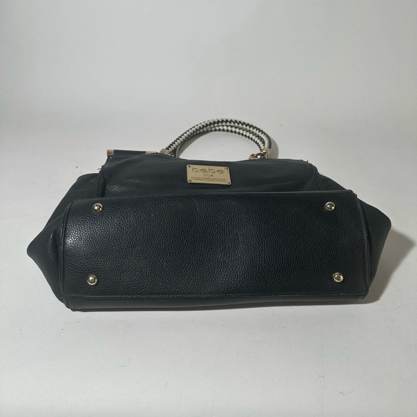 Bebe Black Shoulder Bag with Silver Chain Handles