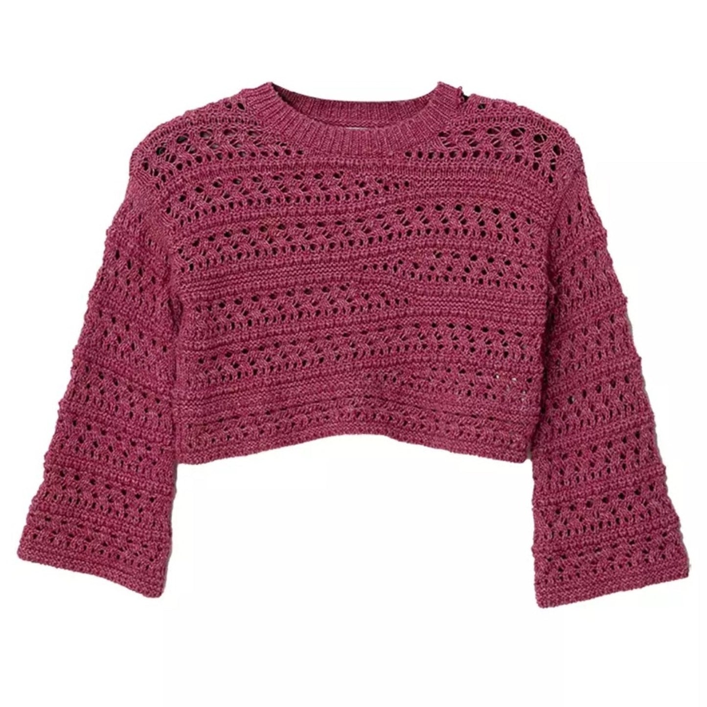 Zara Mauve Crocheted Sweater