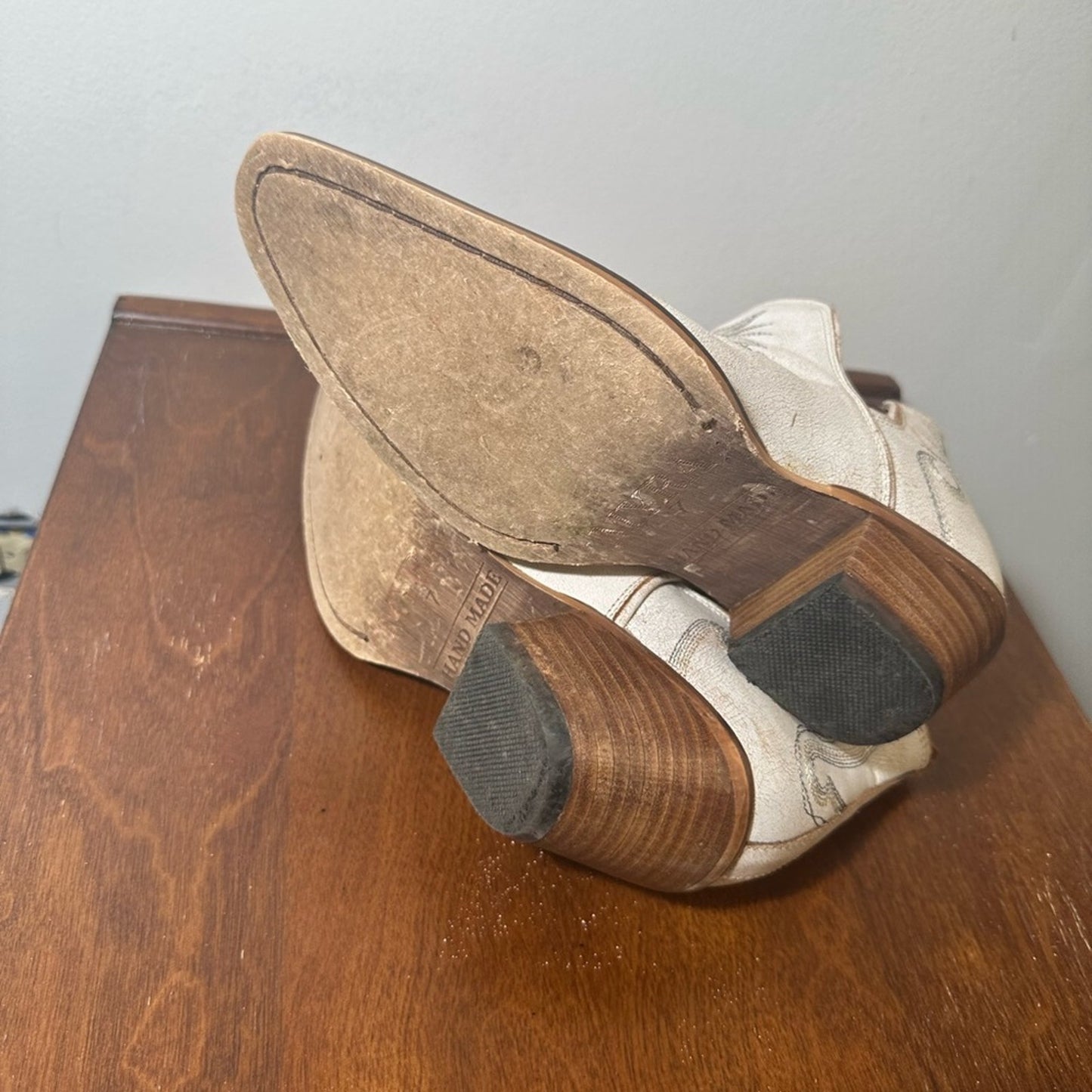Cream Leather Hold A Grudge Ankle Booties