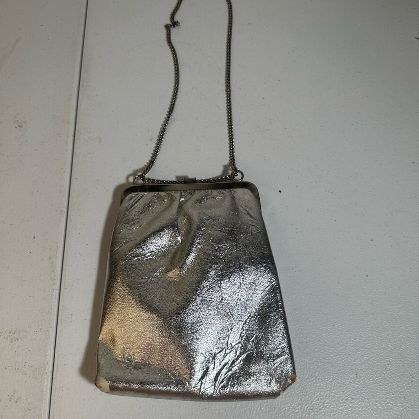 Silver Metallic Chain Bag