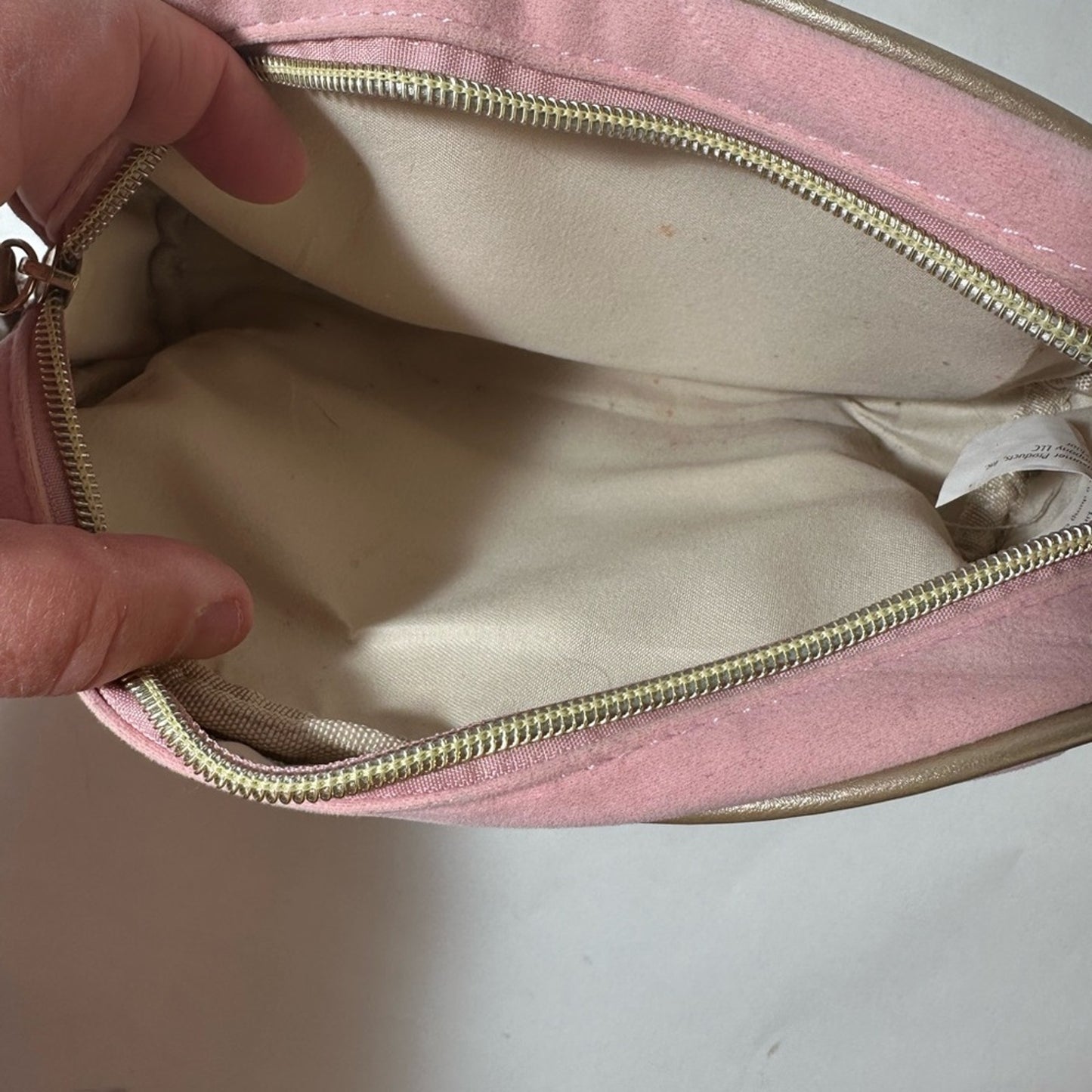 Pink and Tan Women's Bag