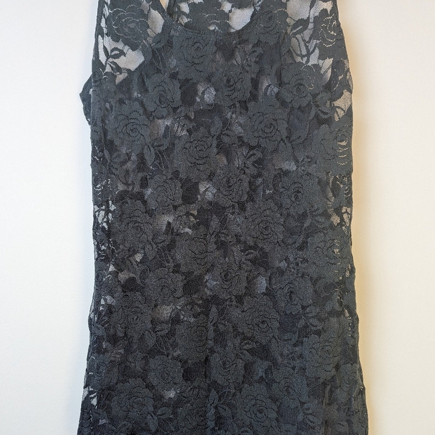 Lace Rose Sheer Tank Top - Small