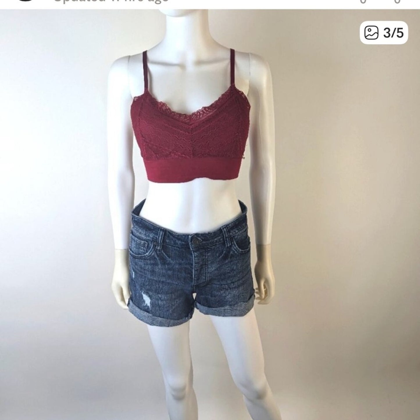 Nautica Elegant Lace Bralette in Rich Burgundy