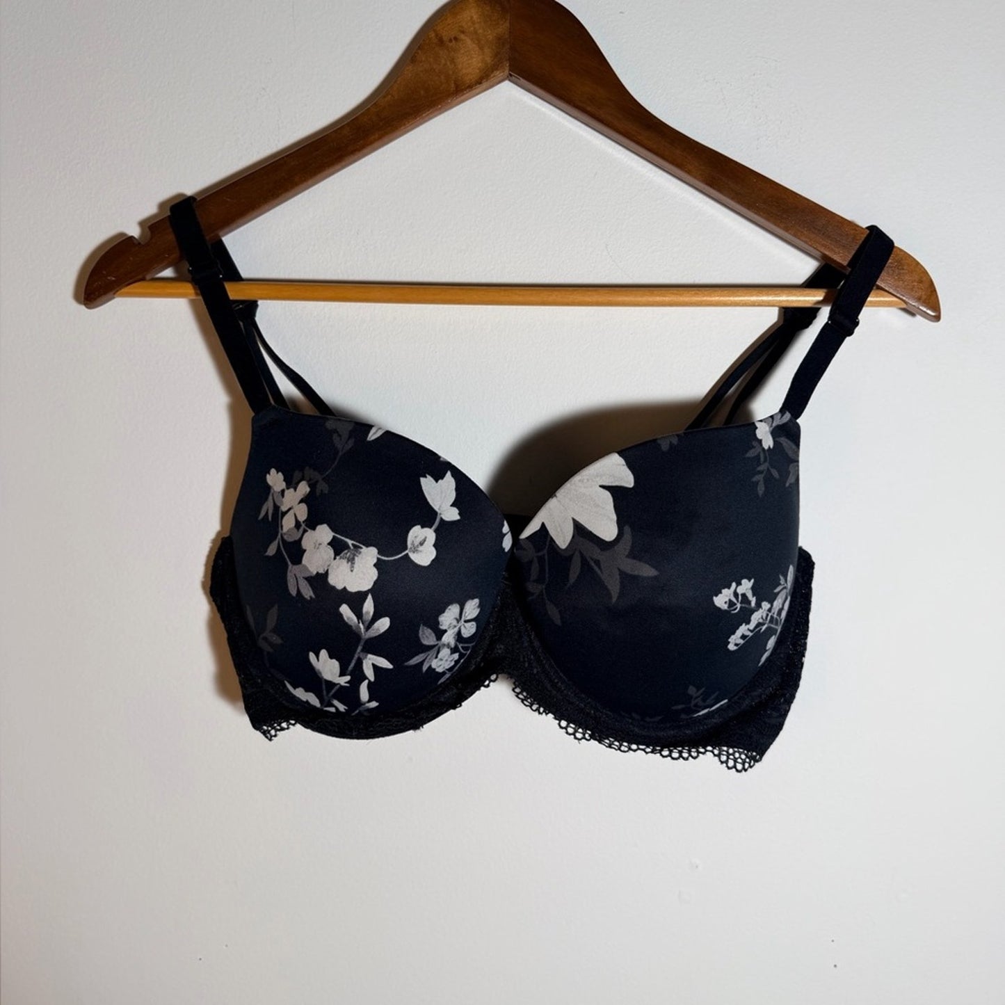 Auden Floral Black Bra