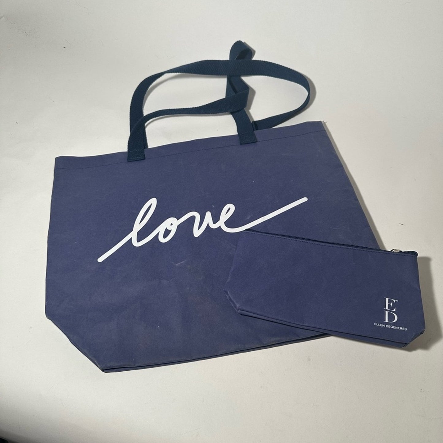 Ellen Degeneres Blue Tote Bag with Minimalist Design