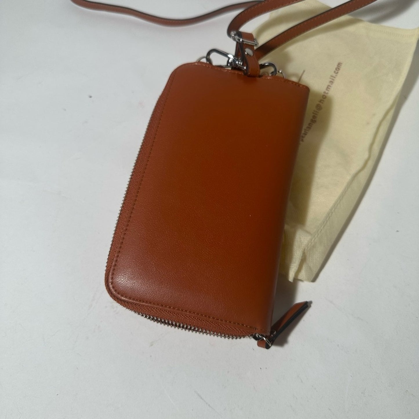 Palm Angels Brown Leather Crossbody Bag with Minimalist Design