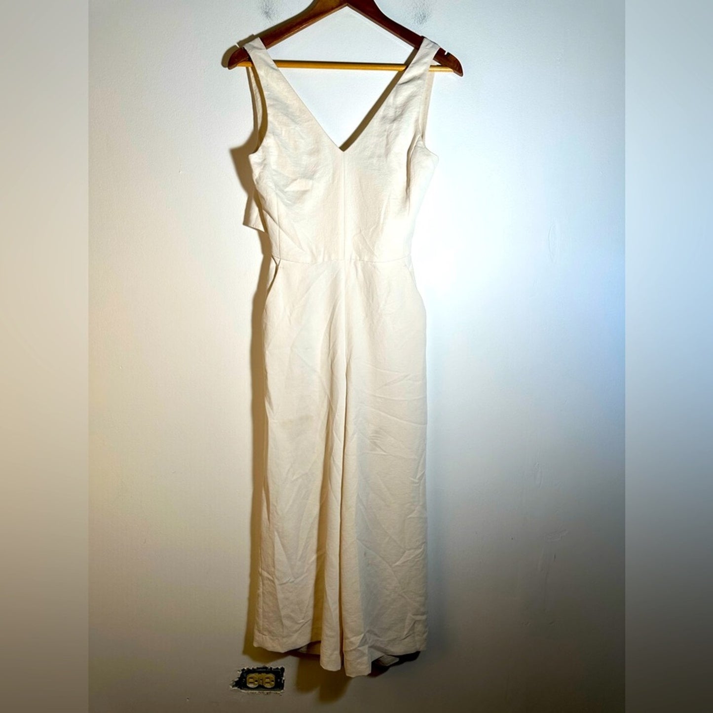 Aritzia Wilfred Cream Wide Leg Jumpsuit