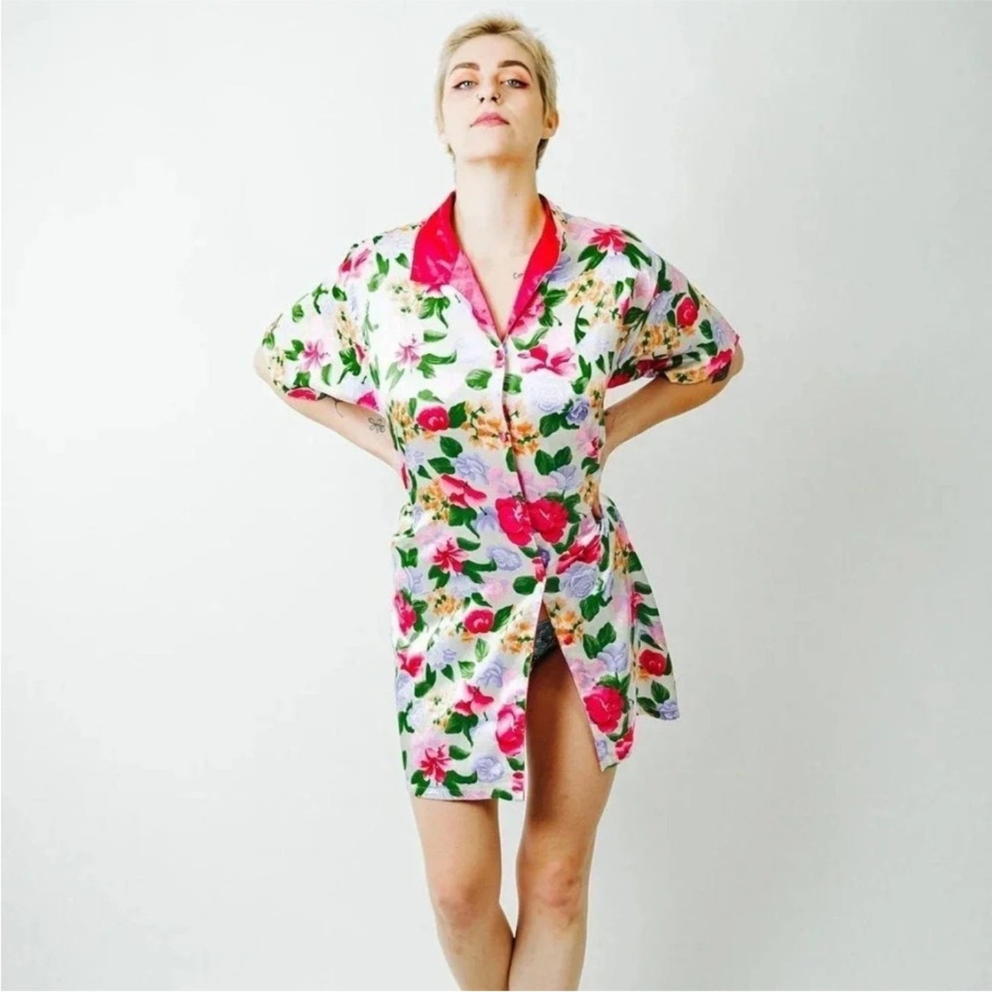 Vintage A’Milan Floral Women's Sleepwear Robe
