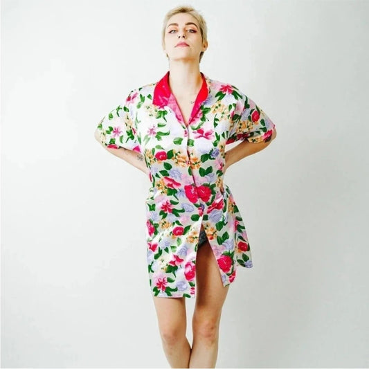 Vintage A’Milan Floral Women's Sleepwear Robe