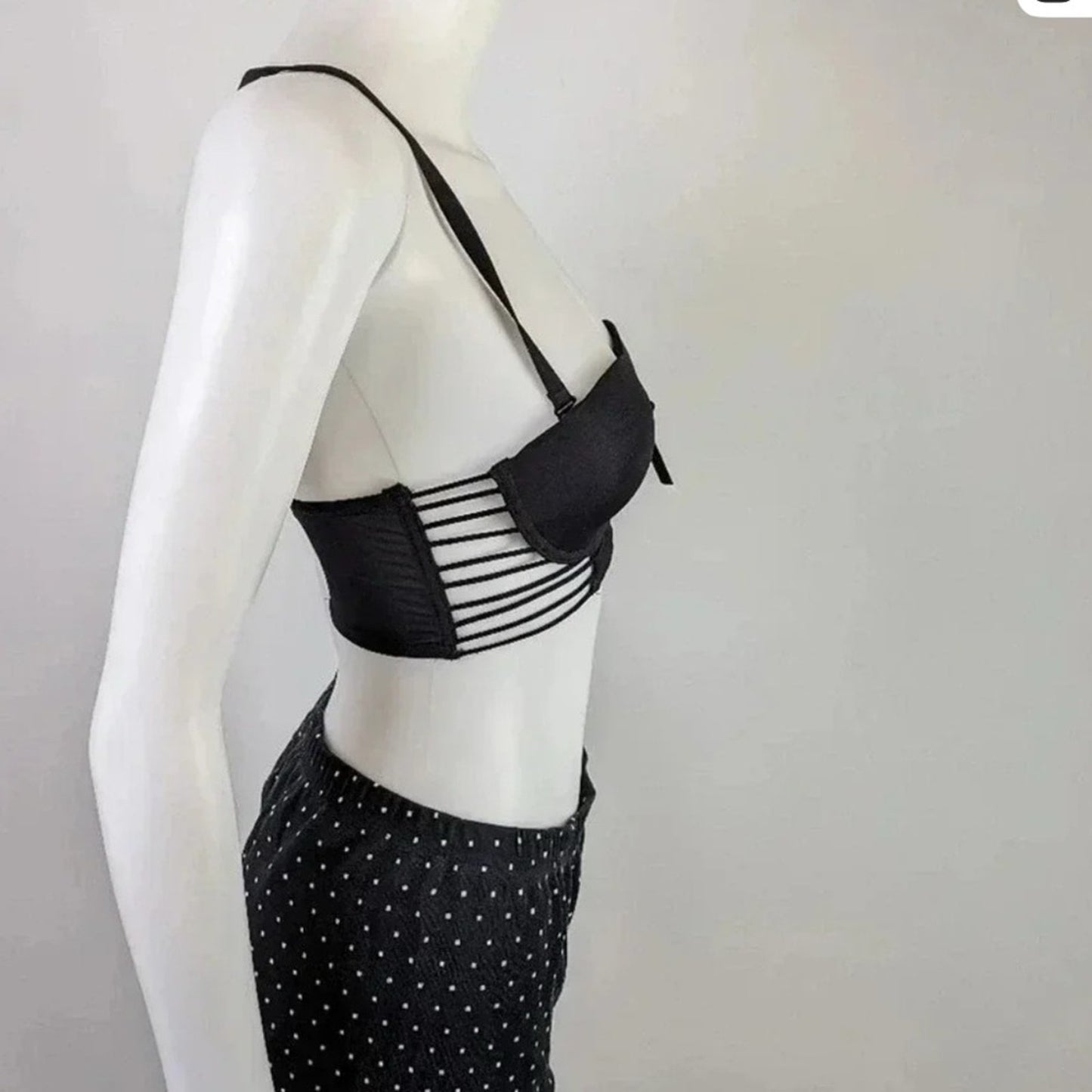 Black and White Women's Bustier Bra