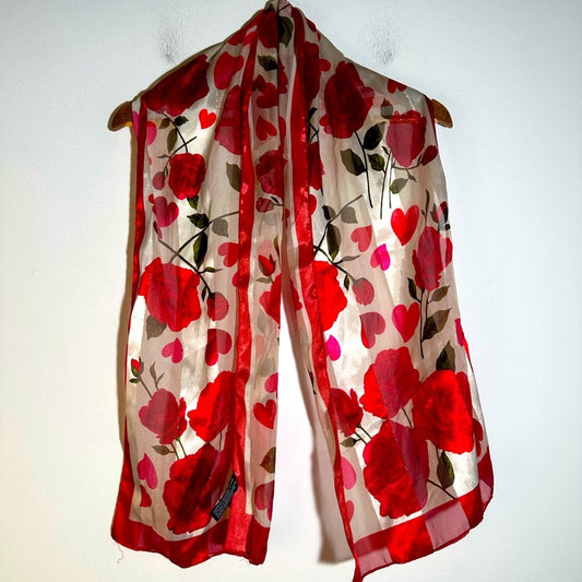 Floral Red and Pink Scarf