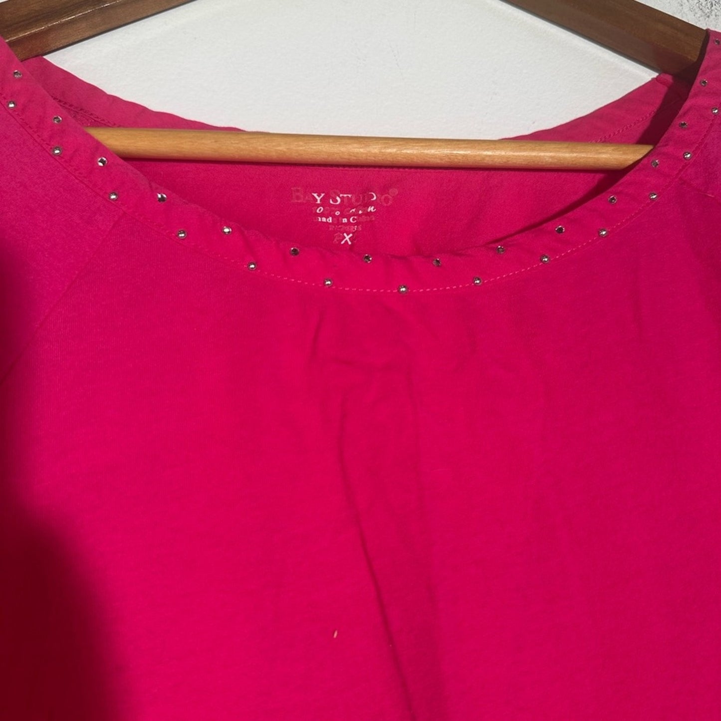 Bay Studio Fitted Pink Cap Sleeve Tee