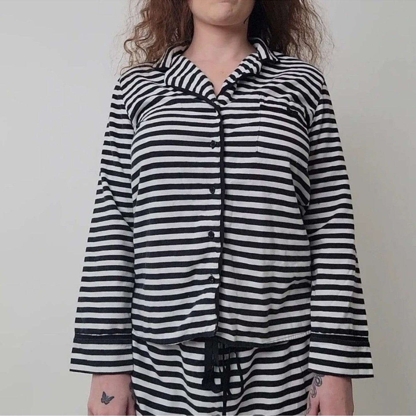 kate spade Black and White Striped Button Up Shirt
