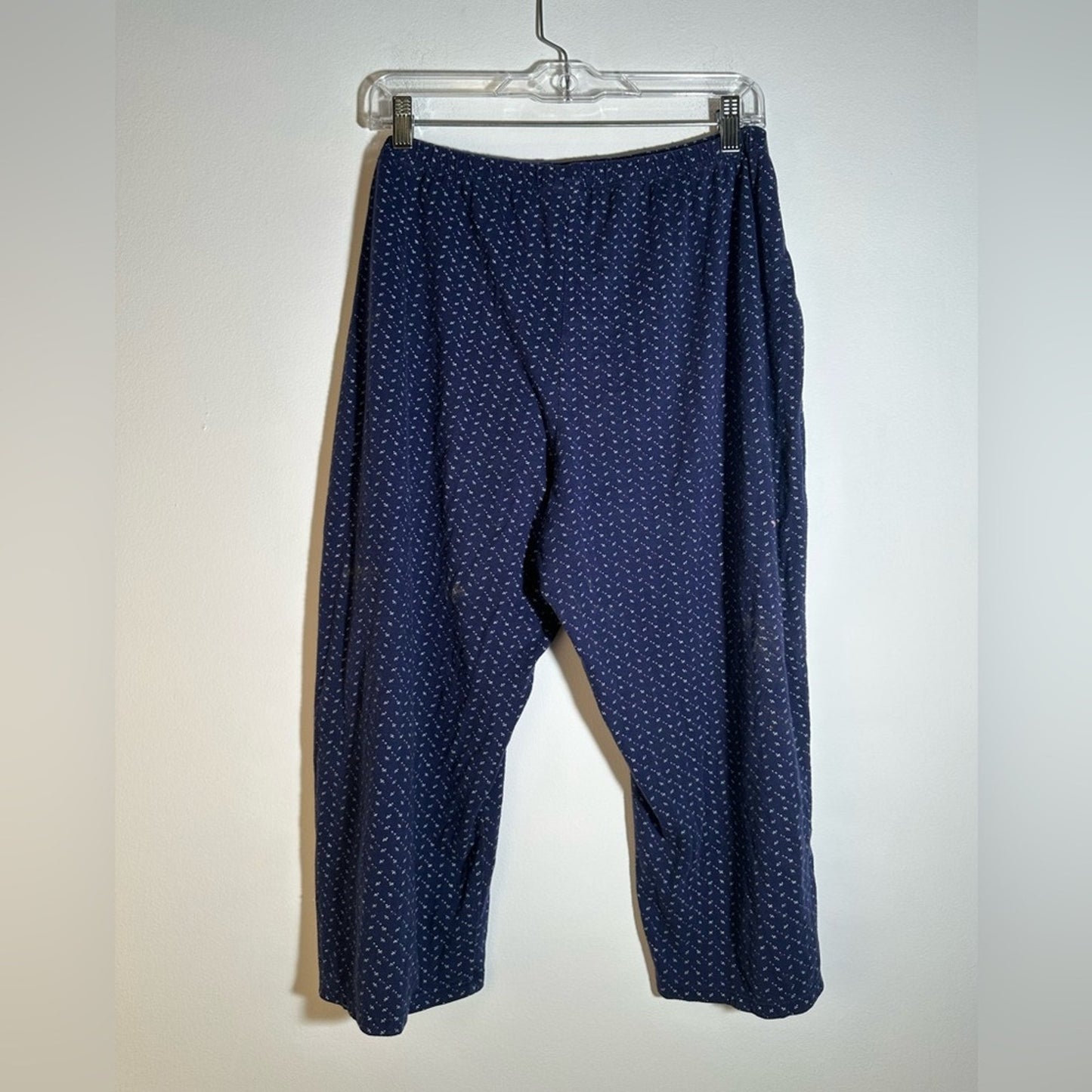 Blue Patterned Wide-Leg Pants