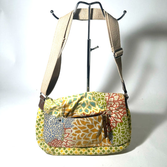 Colorful Yellow and Green Shoulder Bag with Patchwork Design
