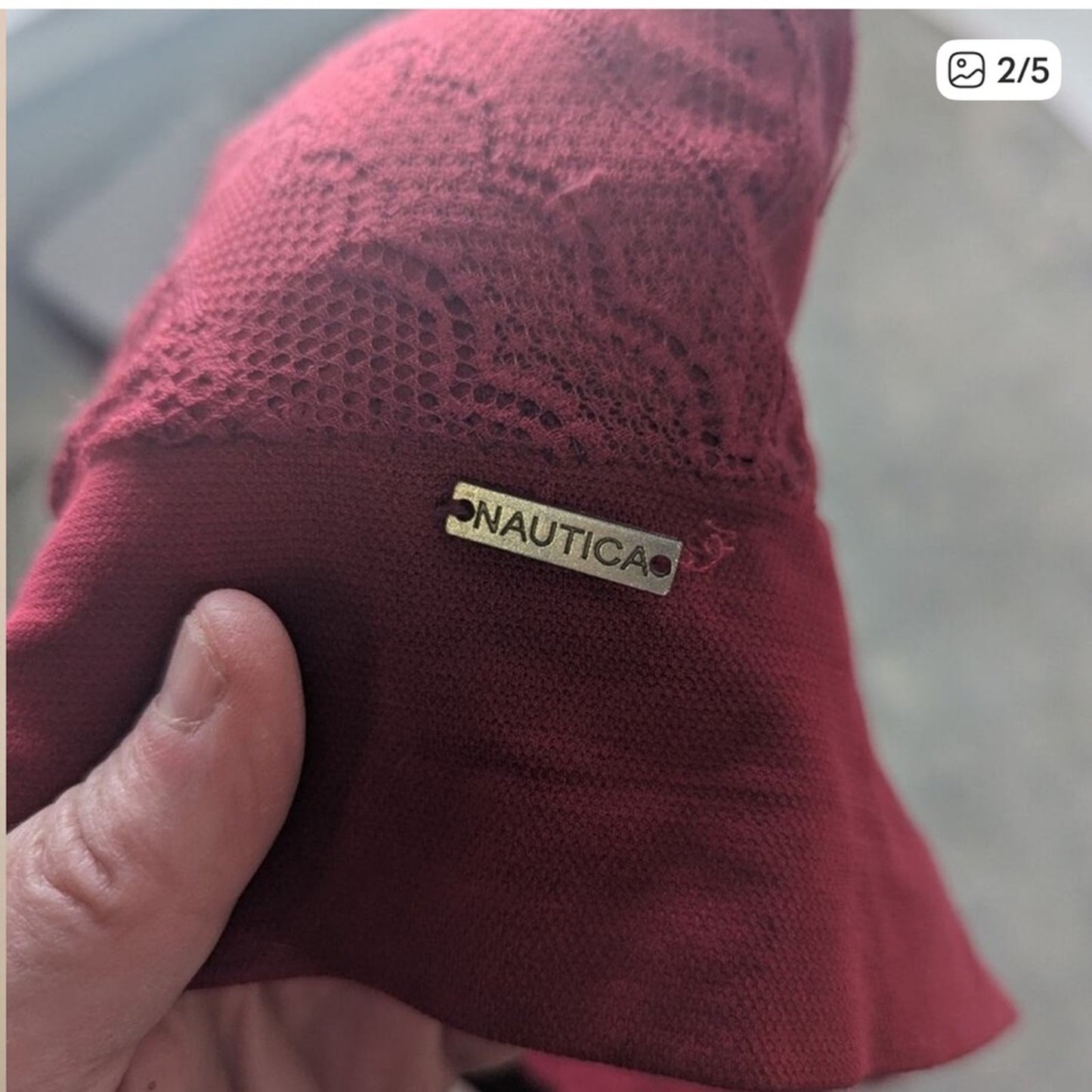 Nautica Elegant Lace Bralette in Rich Burgundy