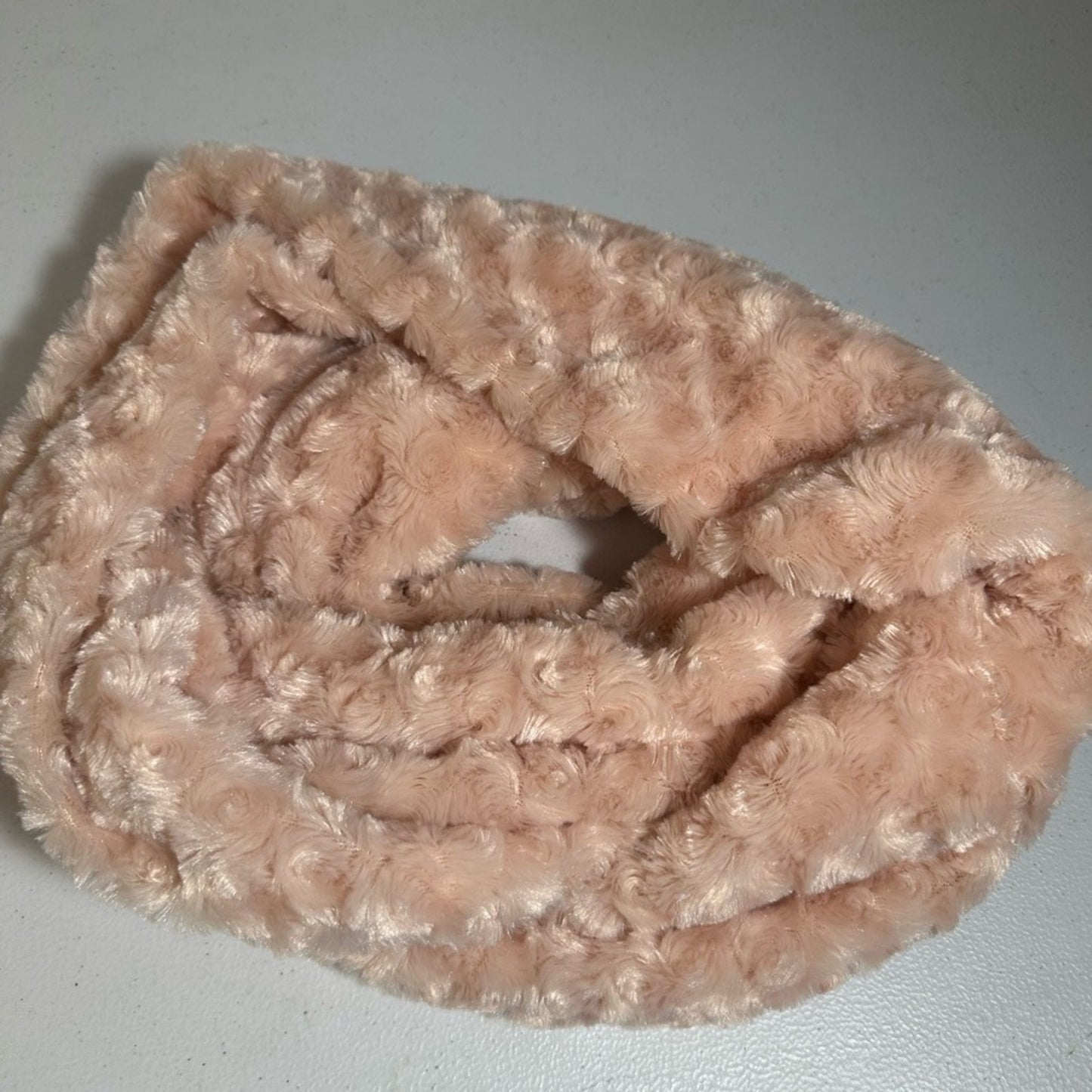 Elegant Faux Fur Infinity Scarf - Cream