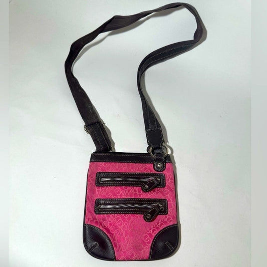 Stylish Pink and Brown Crossbody Bag