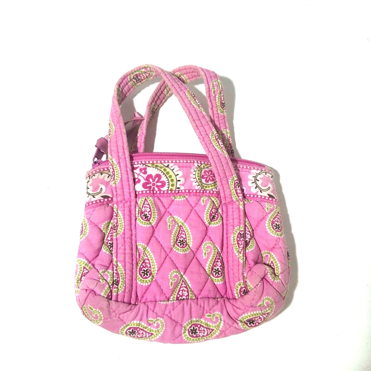 Green and Pink Quilted Mini Bag