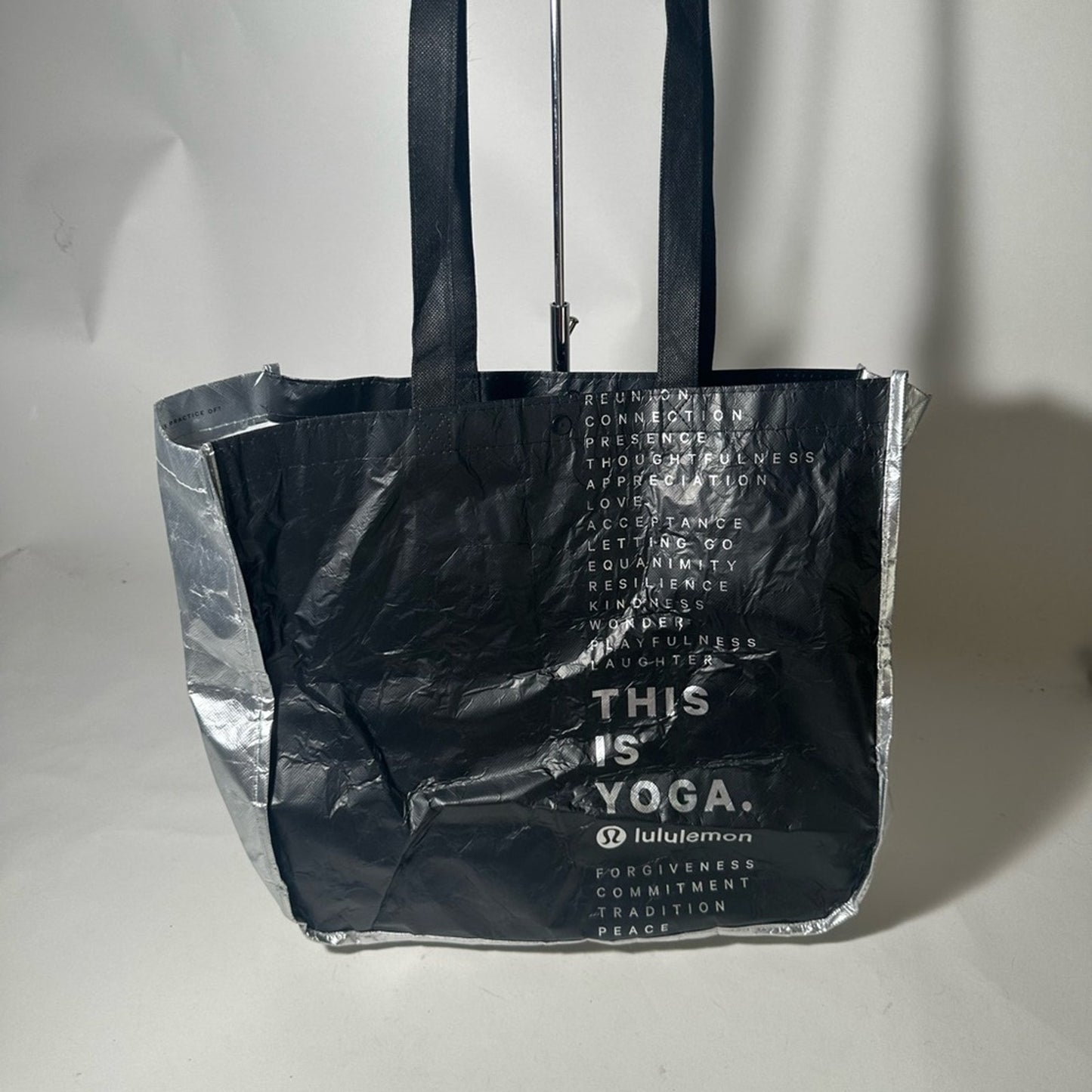 Lululemon Athletica Black and Silver Modern Tote