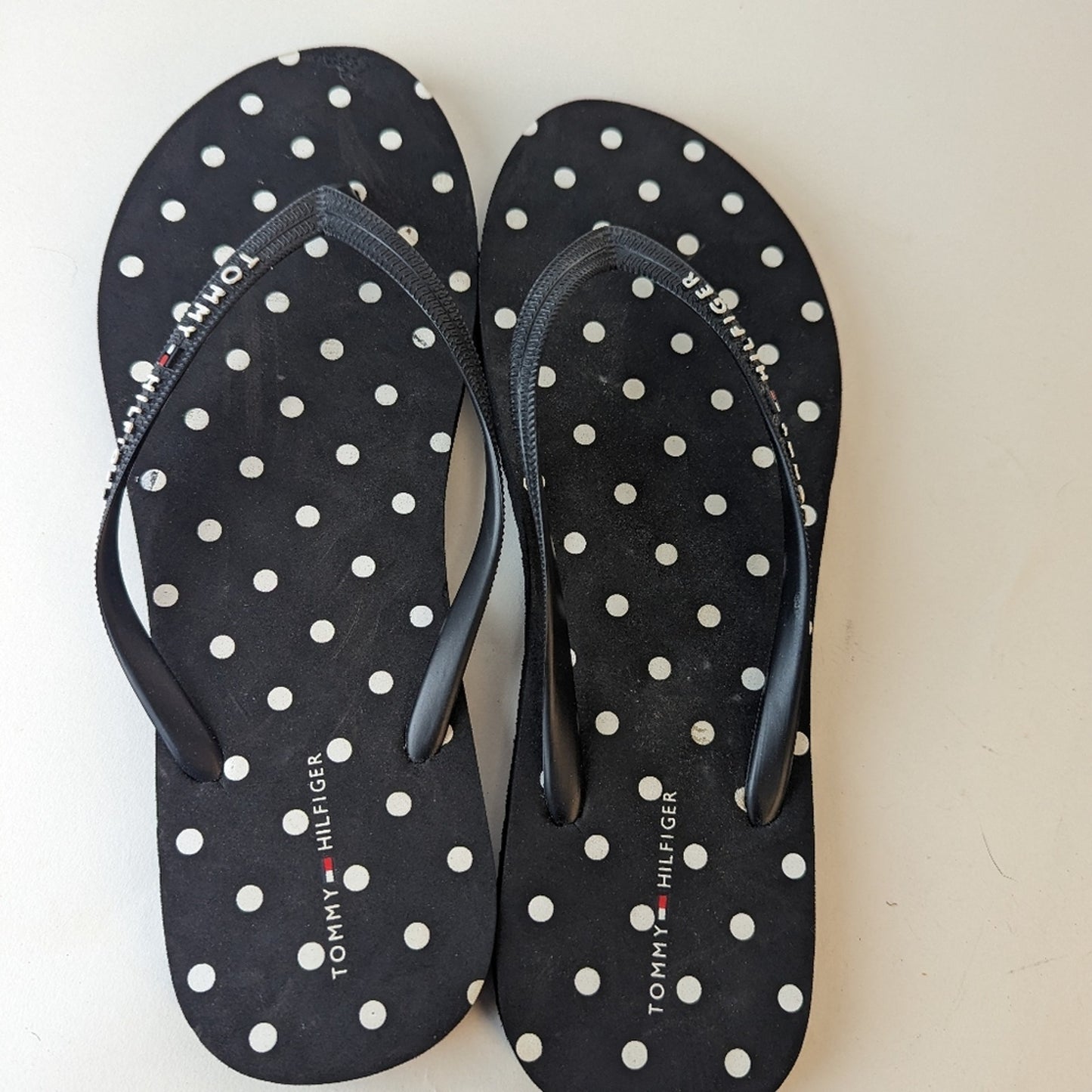 Tommy Hilfiger Polka Dot Flip Flops - 11